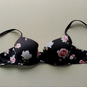 floral VS pink lightly lined bra
